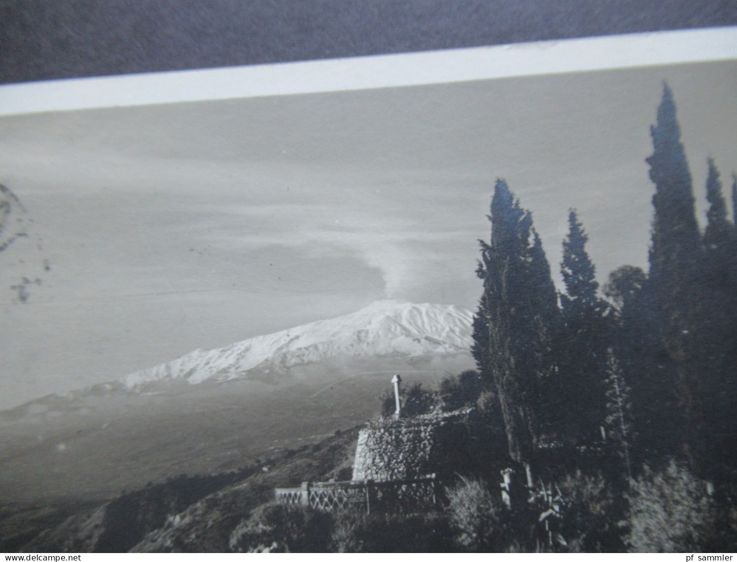 Italien Echtofo AK 1933 Taormina Villa Falconara Duca Di Bronte Panorama Mit Vulkan Ätna Nach Berlin Gesendet - Messina