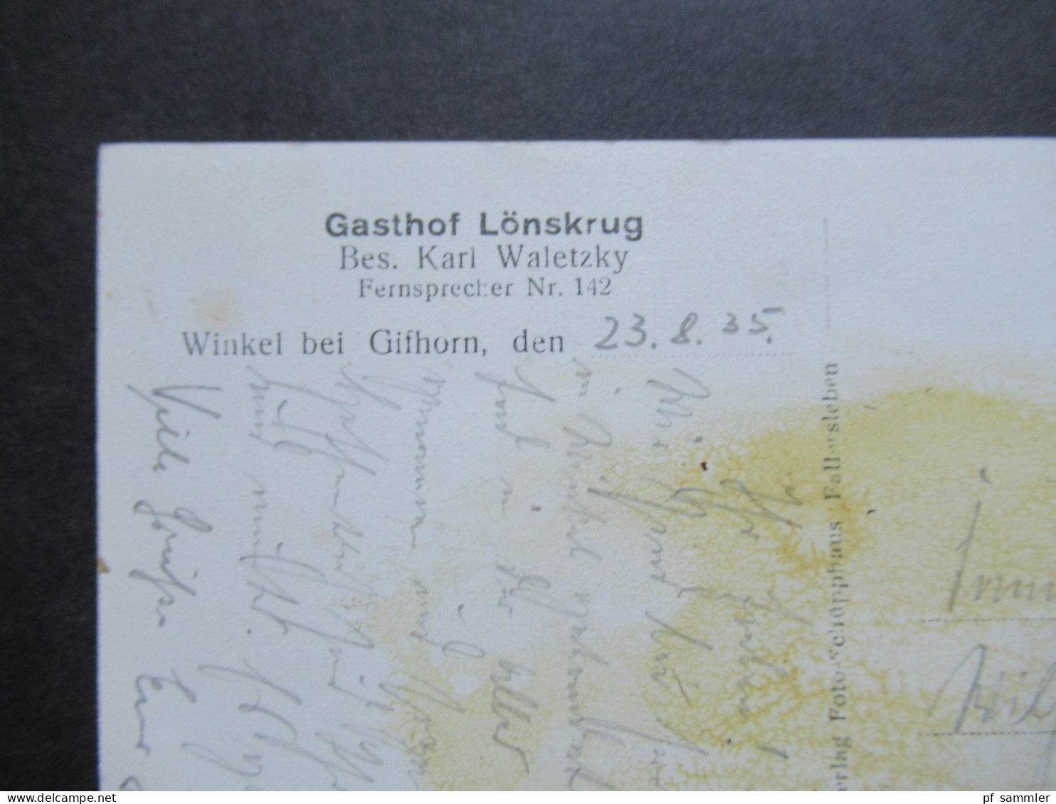 Foto AK Deutsches Reich 1935 Lönskrug Im Winkel Gasthof Lönskrug Bes. Karl Waletzky Winkel Bei Gifhorn - Hotels & Gaststätten