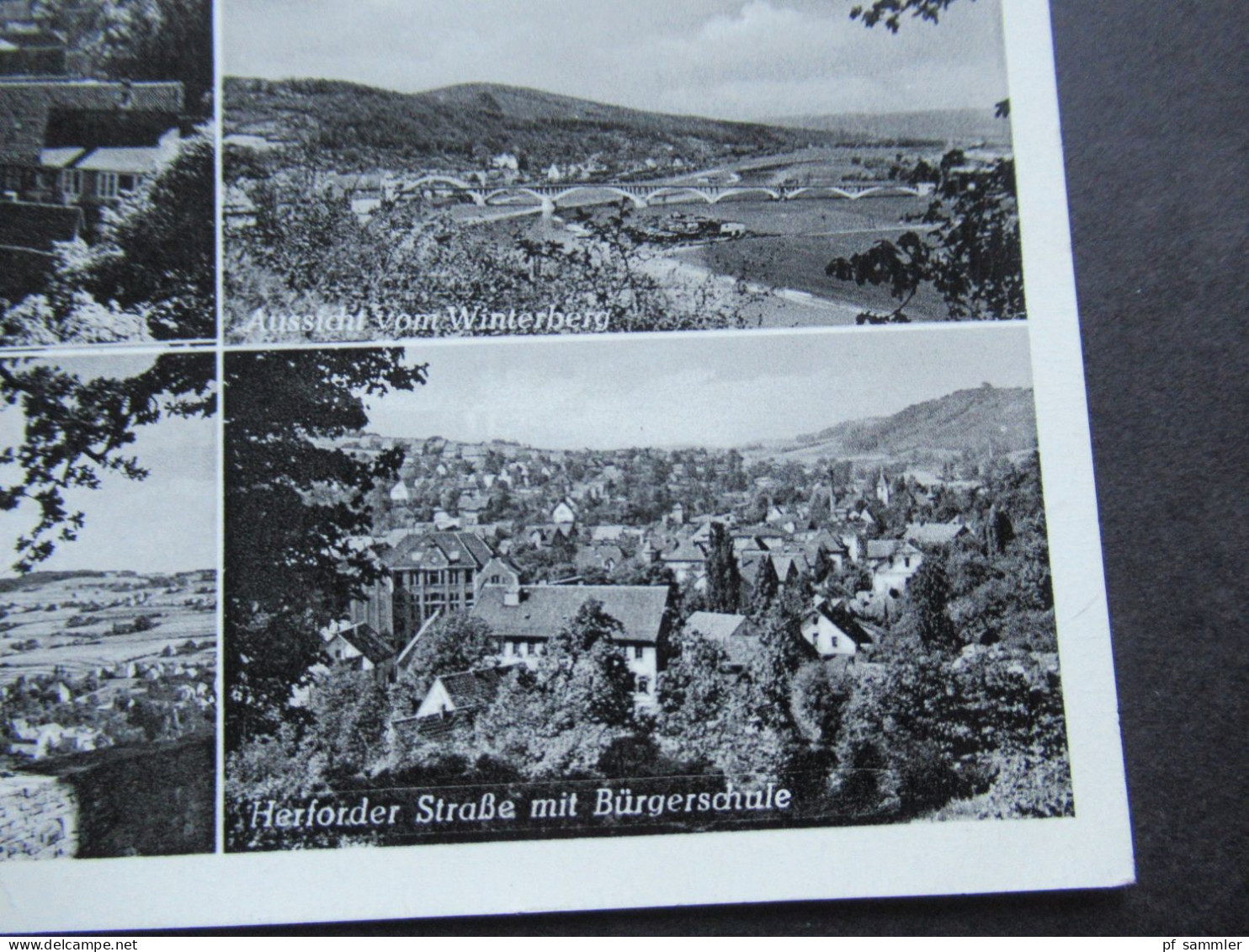 BRD 1953 Mehrbild AK Luftkurort Vlotho Mit Lange Str. Herforder Str. Mit Bürgerschule, Blick Vom Amthausberg U. Aussicht - Vlotho