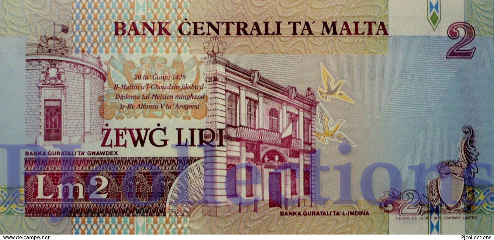 MALTA 2 LIRI 1994 PICK 45d UNC - Malta