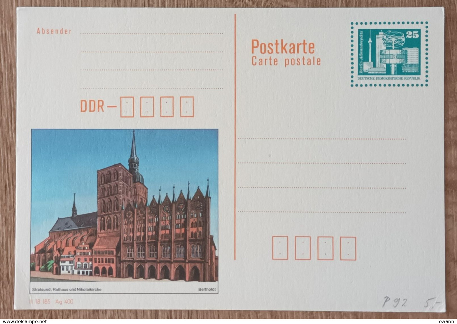 Allemagne DDR - Entier Postal - Berlin Alexanderplatz - Postkarten - Ungebraucht