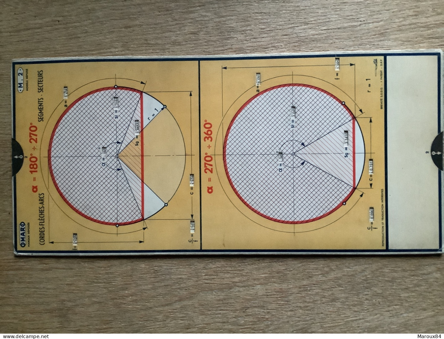 Omaro Règle Abaque Cordes Flèches Arcs Segments Secteurs - Materiale E Accessori
