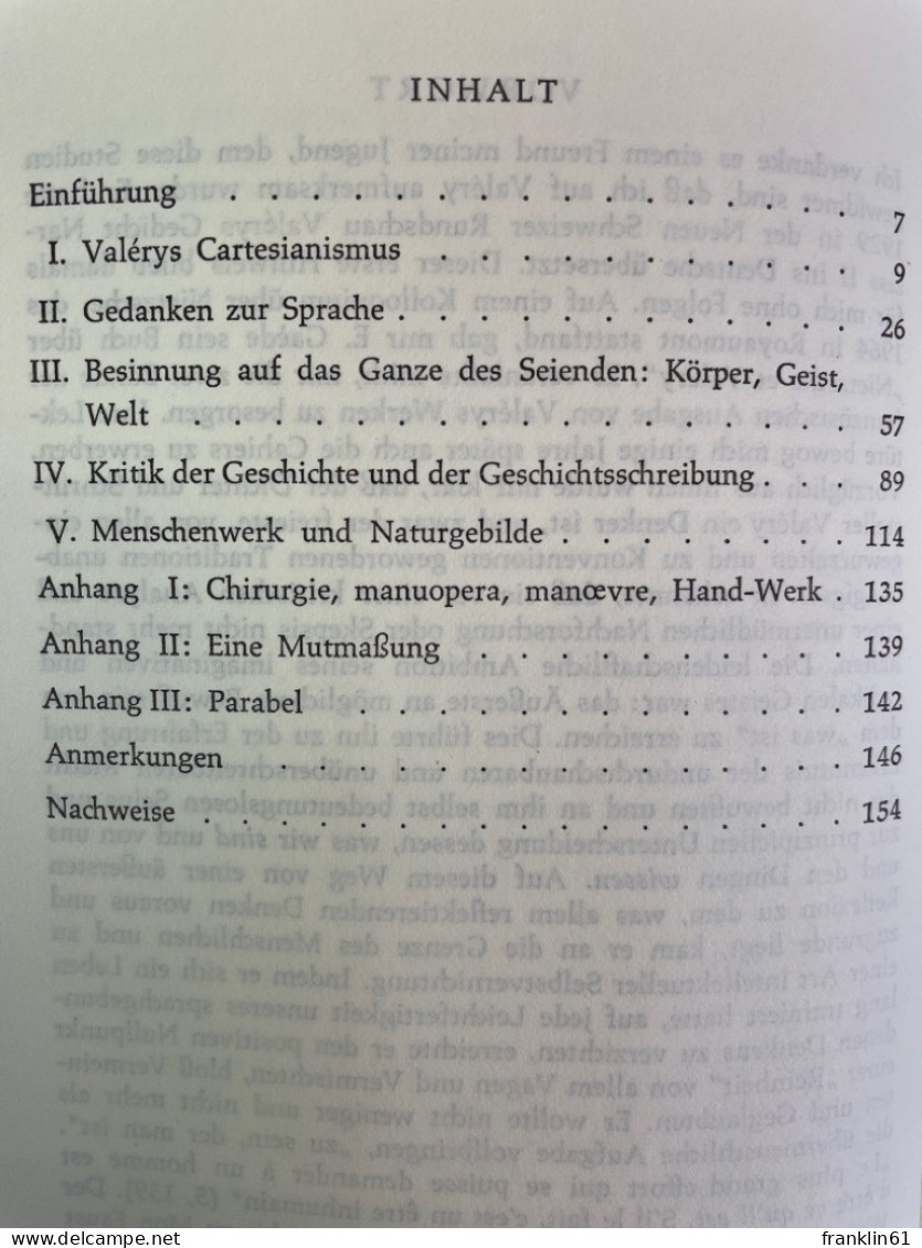 Paul Valéry : Grundzüge Seines Philosophischen Denkens. - Filosofie