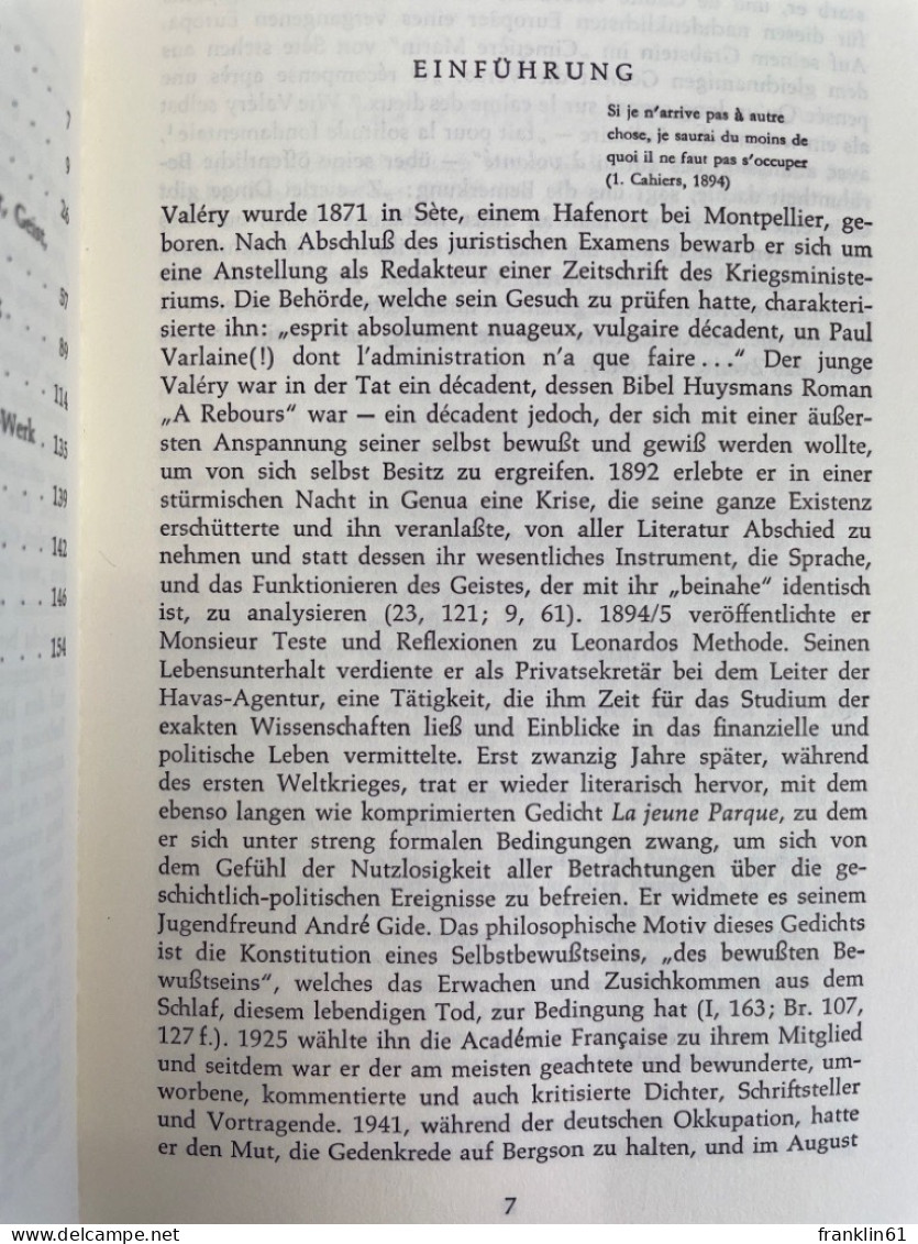 Paul Valéry : Grundzüge Seines Philosophischen Denkens. - Philosophie