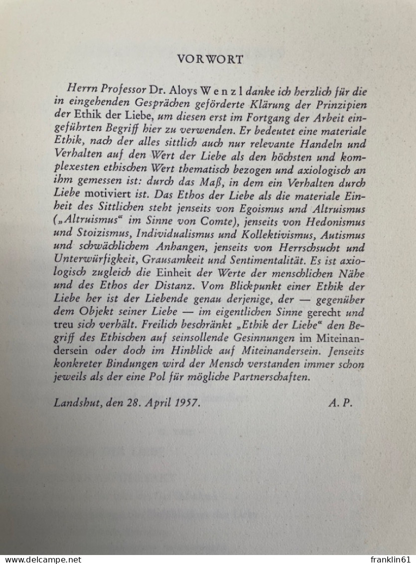 Die Stellung Der Liebe In Der Materialen Wertethik : - Filosofie