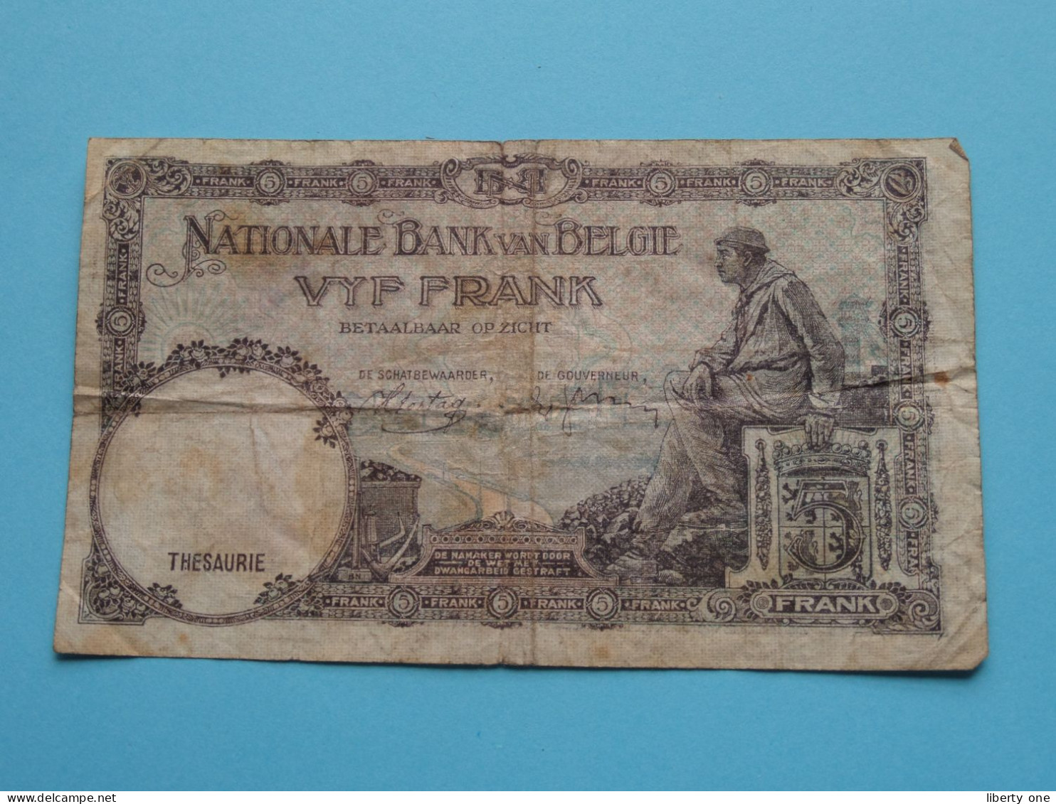 5 Cinq/Vijf Franc ( 05-04-38 ) R15 298140 ( For Grade, Zie/Voir SCANS ) Circulated G ! - 5 Francos