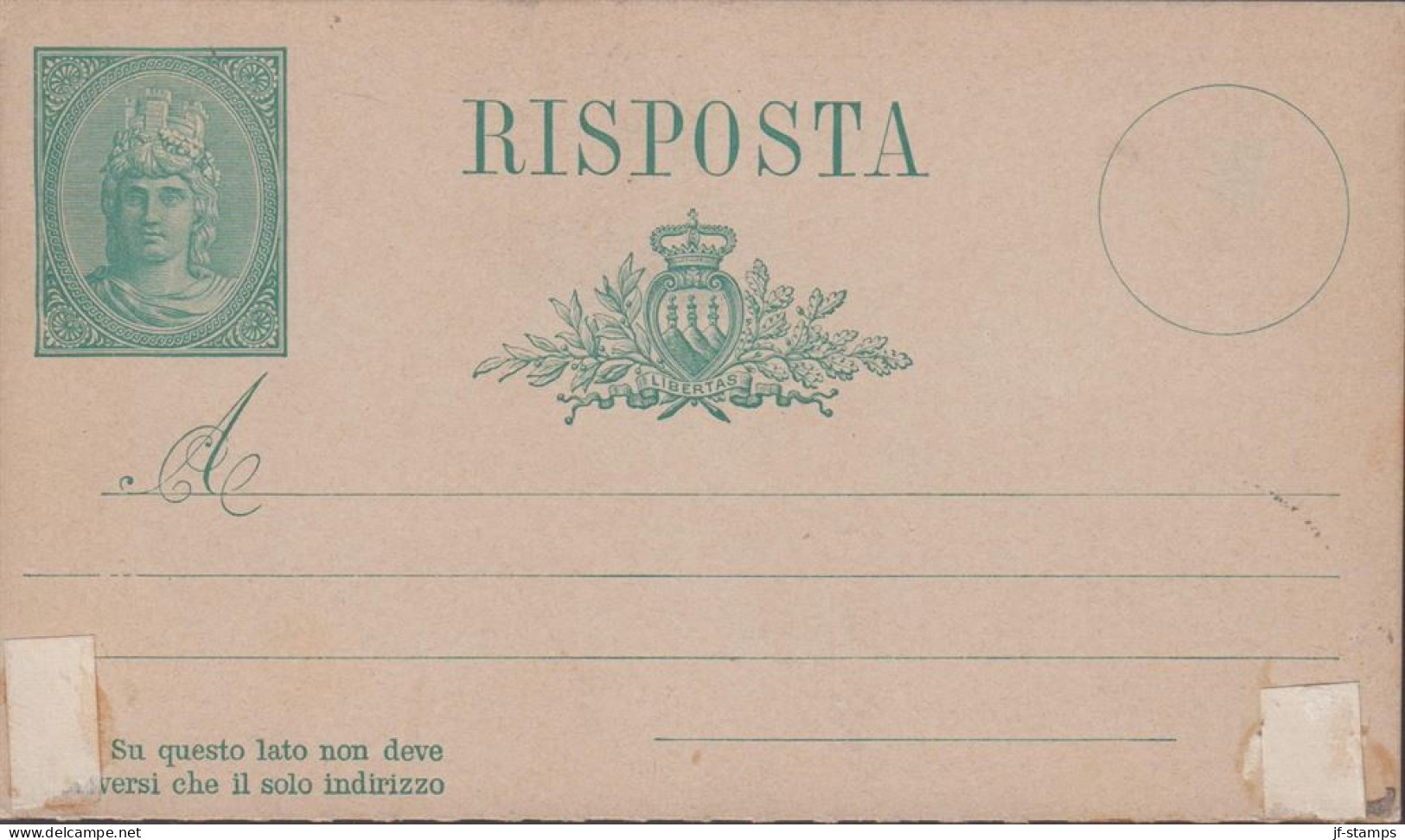 1895. SAN MARINO. QUINDICI CENT-MI. (15/0) CARTOLINA POSTALE RISPOSTA. Fine Double Card To Bühl, Baden Fro... - JF441387 - Entiers Postaux