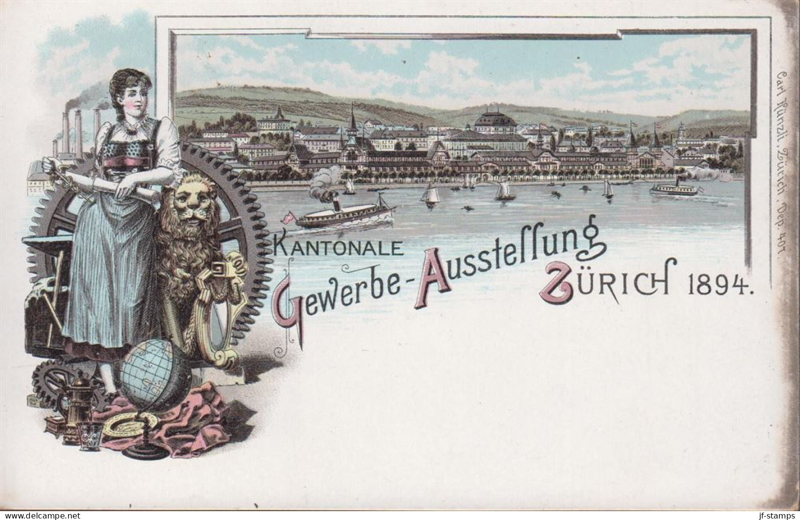 1894. Schweiz. KANTONALE GewerbeAusstellung ZÜRICH 1894. Beautiful Carte Postale.  - JF441465 - St. Anton