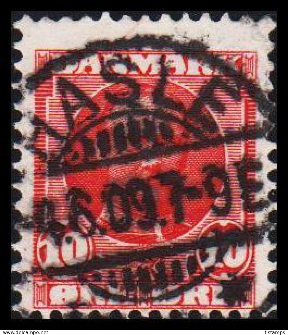 1907. DANMARK. Fr. VIII. 10 Øre Rød Luxus Cancelled HASLE 4.6.09. Bornholm.  (Michel 54) - JF534050 - Used Stamps