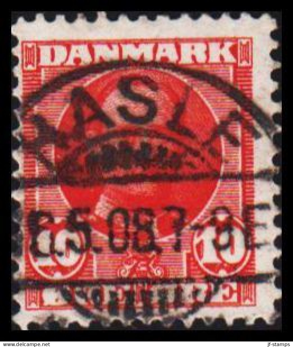 1907. DANMARK. Fr. VIII. 10 Øre Rød Luxus Cancelled HASLE 10.5.08. Bornholm.  (Michel 54) - JF534051 - Used Stamps