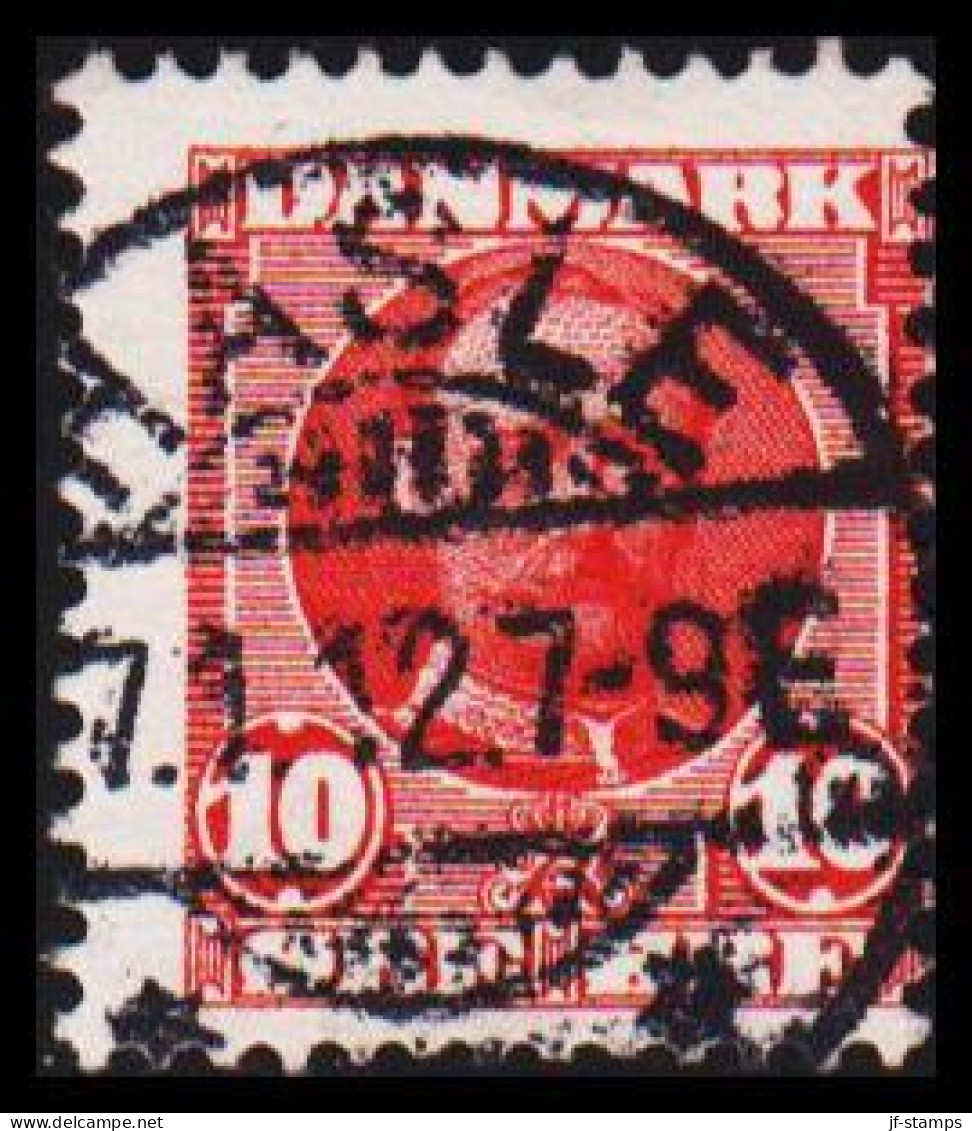 1907. DANMARK. Fr. VIII. 10 Øre Rød Cancelled HASLE 7.1.12. Bornholm.  (Michel 54) - JF534052 - Used Stamps