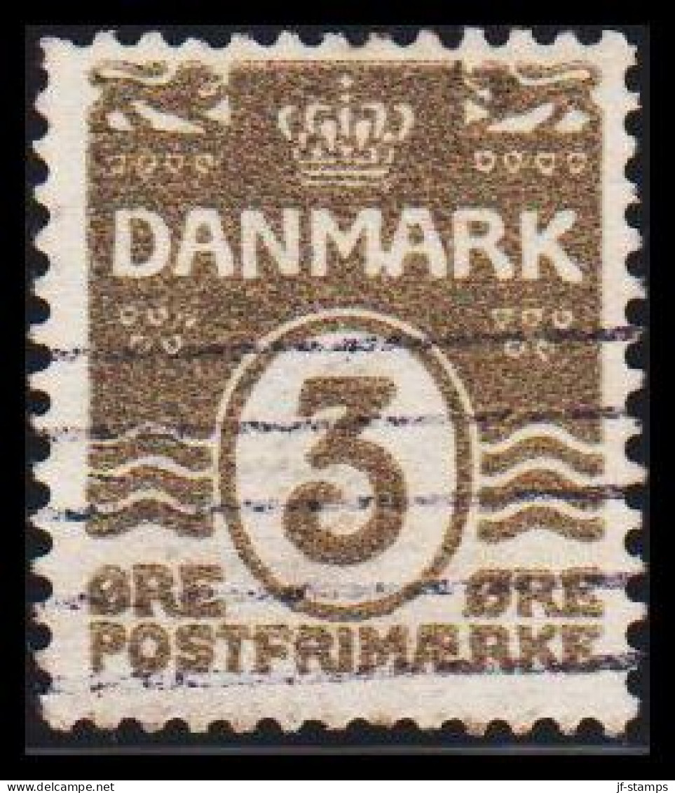 1905. DANMARK. Numeral. 3 Øre Grey. Perf. 12 3/4 With Variety MA Joint. AFA 44x. (Michel 44A Abart) - JF534058 - Gebraucht