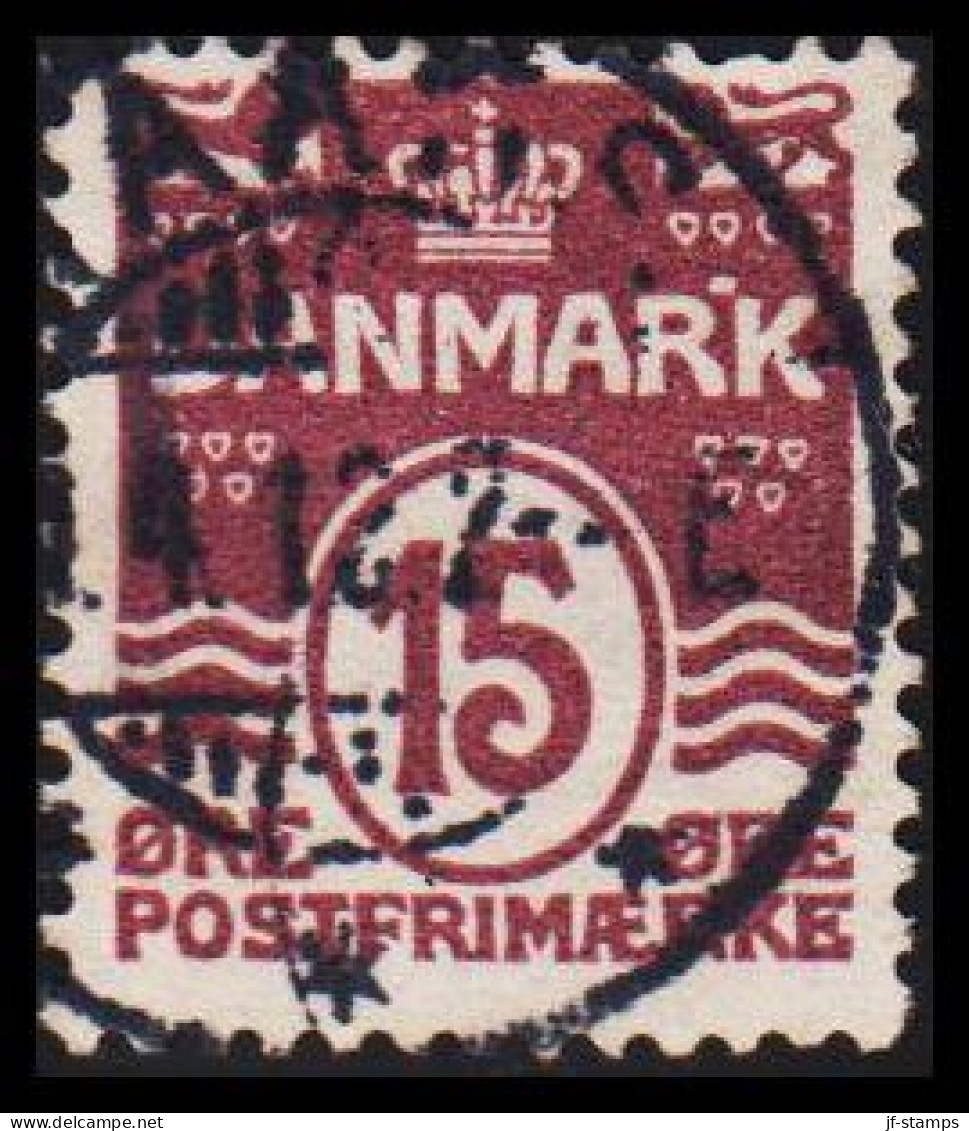 1905. Numeral. 15 Øre Brown-lilac With Variety Spot Over RK (Michel 46A Abart) - JF534062 - Used Stamps