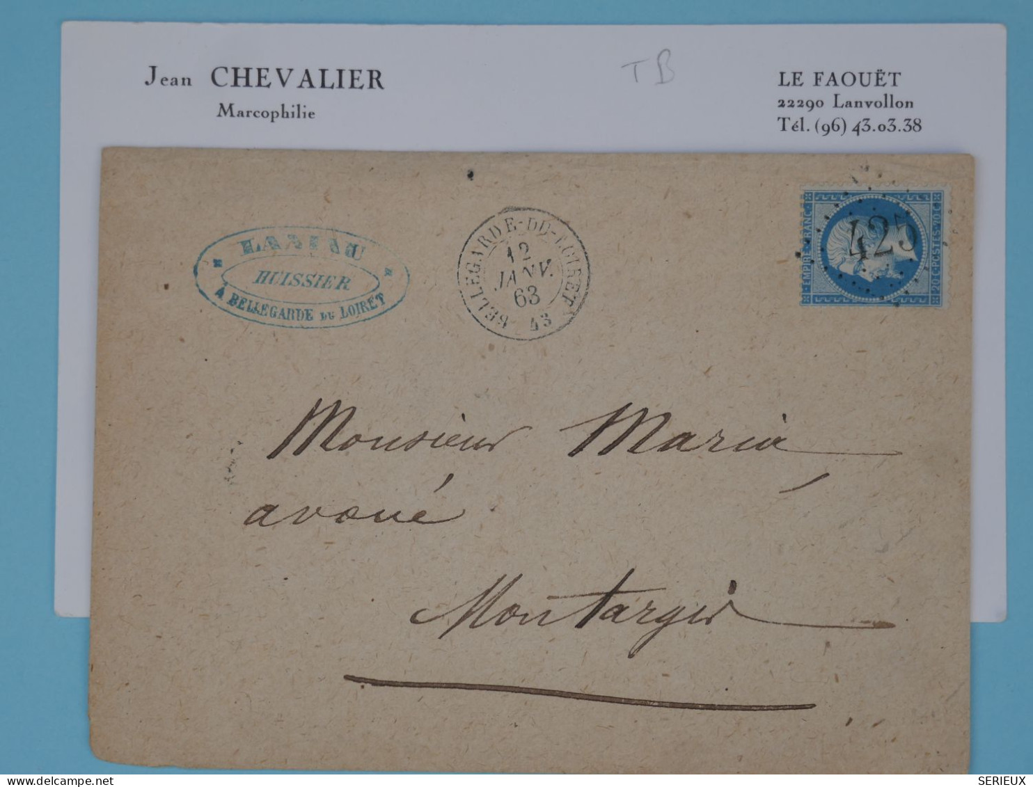 BU18  FRANCE  BELLE  LETTRE 1863 PETIT BUREAU BELLEGARDE A MONTARGIS +  +N°22+ AFF . PLAISANT+ - 1862 Napoléon III