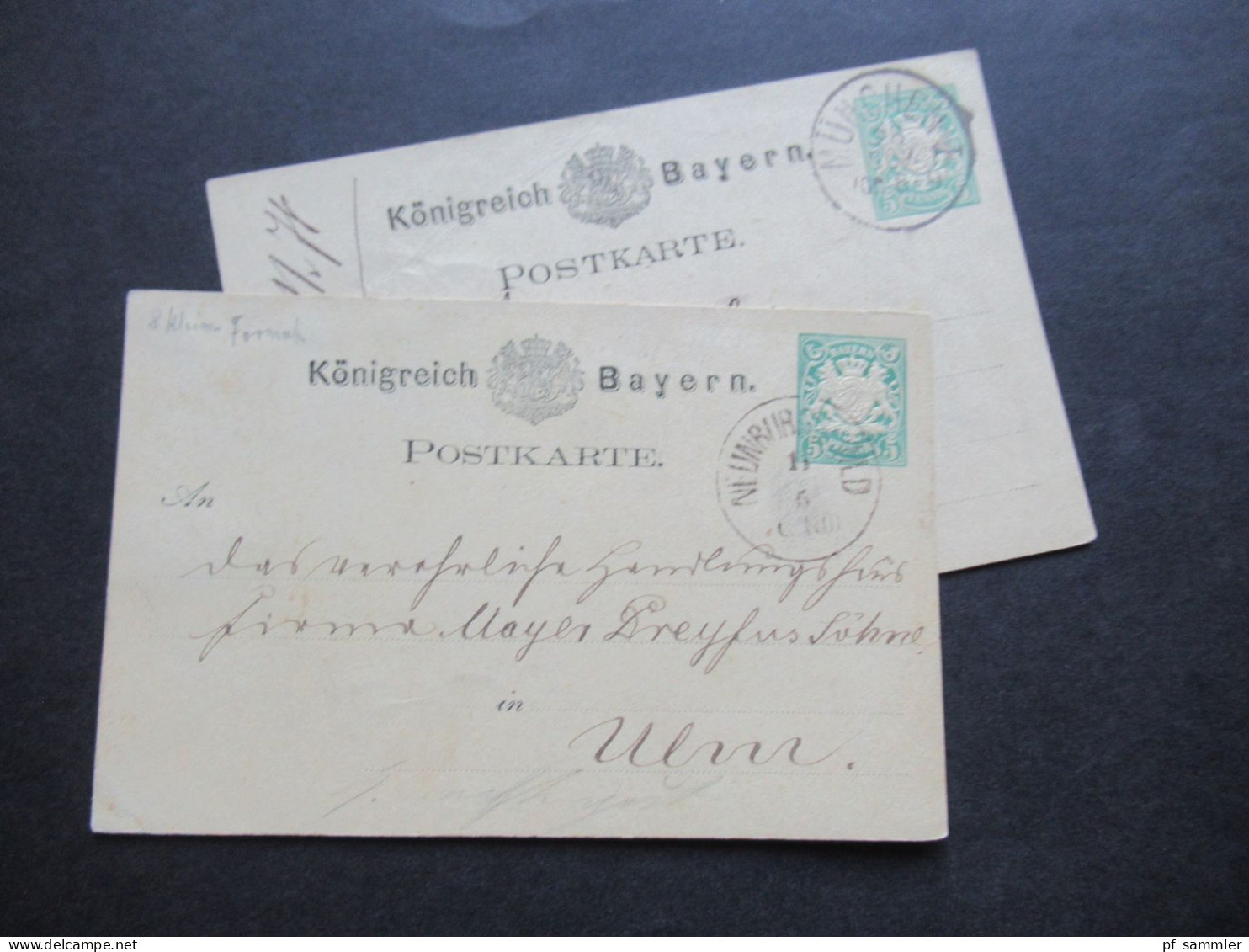 Altdeutschland Bayern Um 1878 2x Ganzsache 5 Pfennig Stempel Nürnberg Und München 1x Nach Ottensen Bei Hamburg - Entiers Postaux