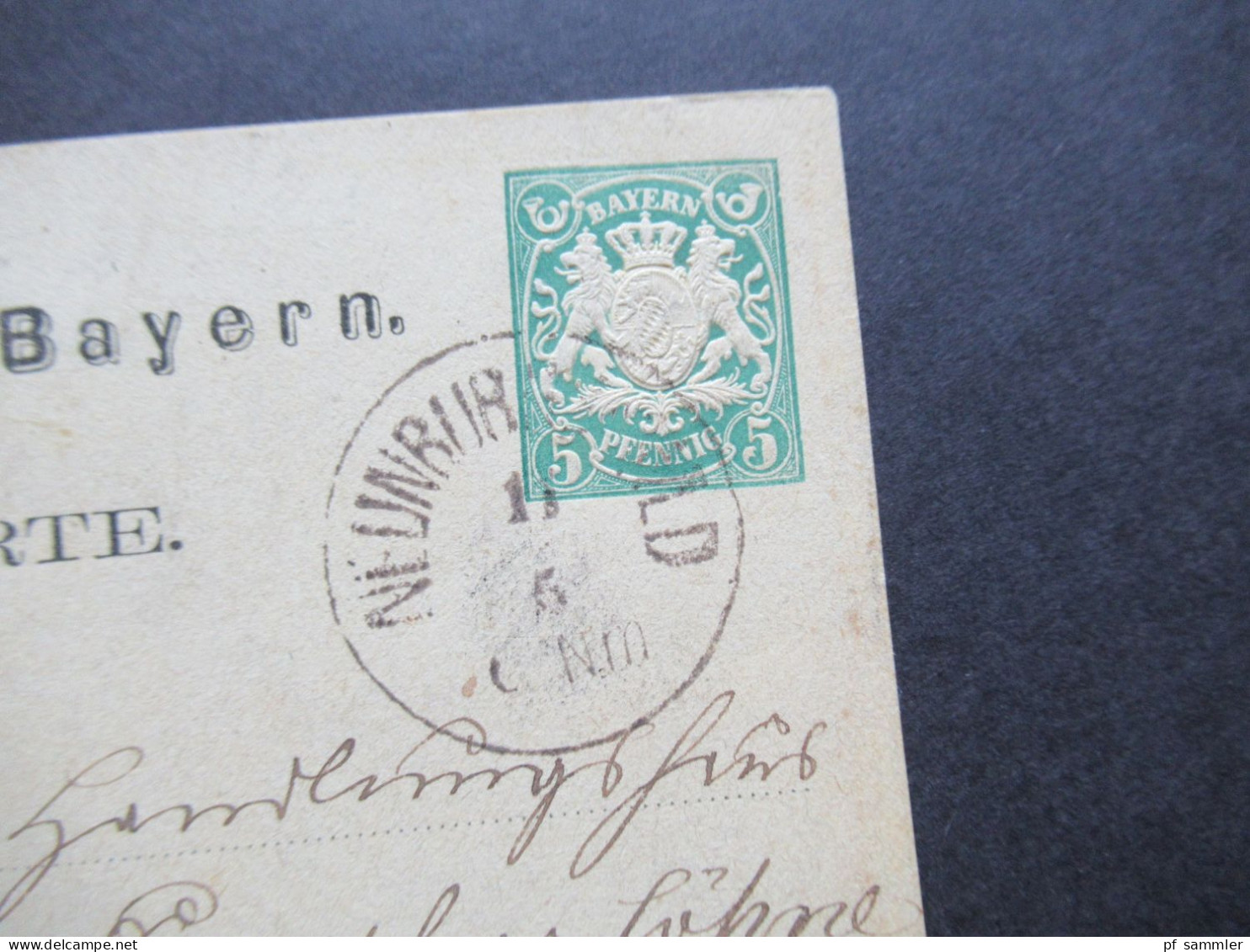 Altdeutschland Bayern um 1878 2x Ganzsache 5 Pfennig Stempel Nürnberg und München 1x nach Ottensen bei Hamburg