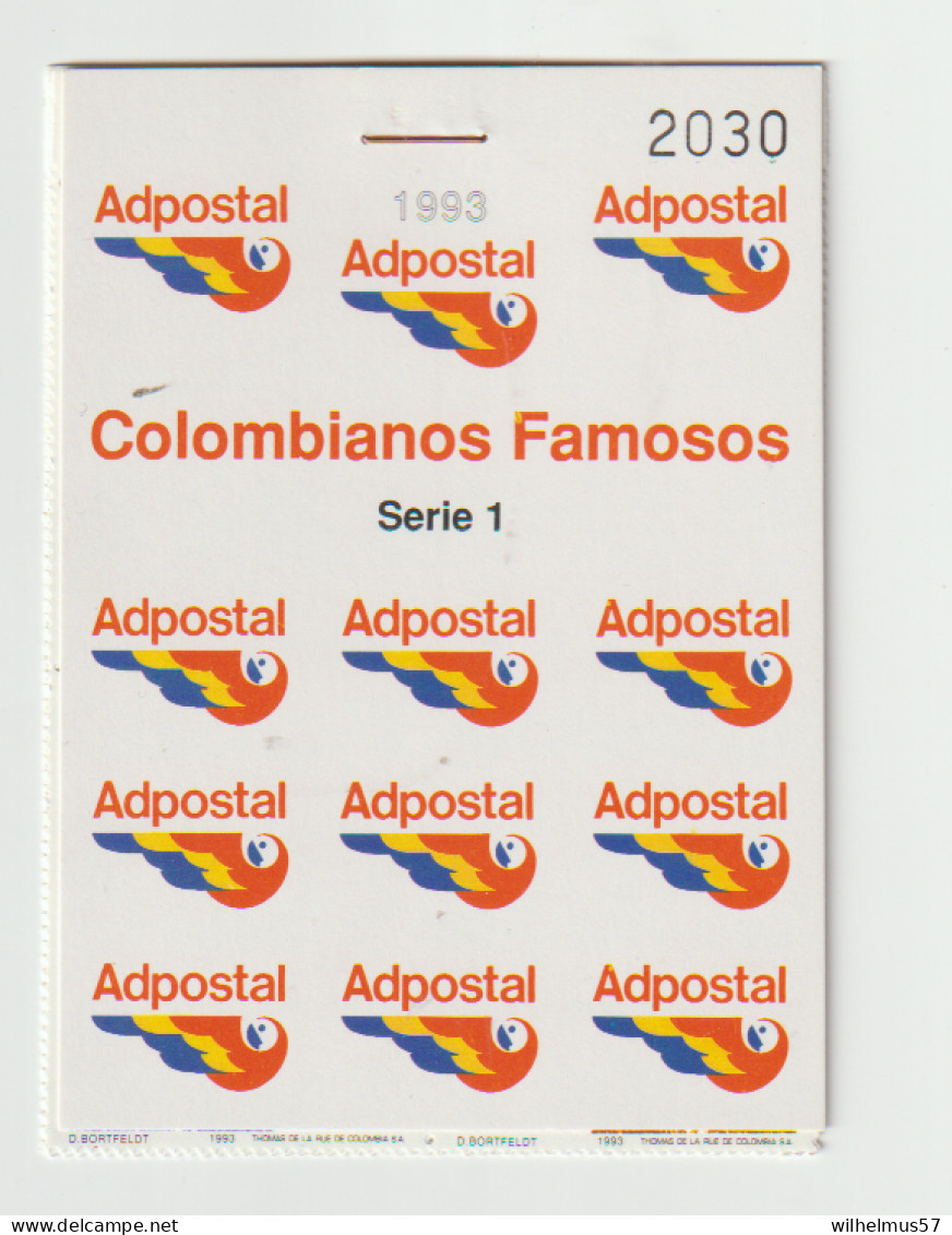 Colombia Numbered Stampbooklet Famous Colombians Serie 1 MNH - Nicaragua