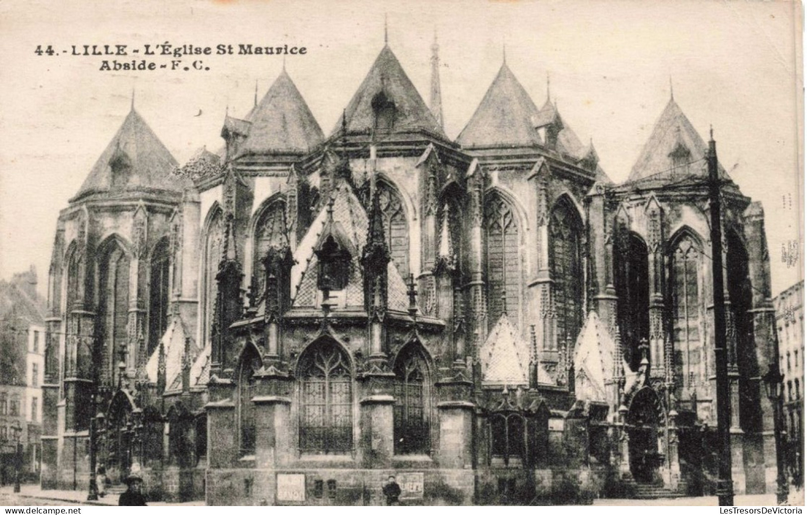 FRANCE - Lille - L'Eglise St Maurice Abside - F.C. - Façade - Animé - Carte Postale Ancienne - Lille