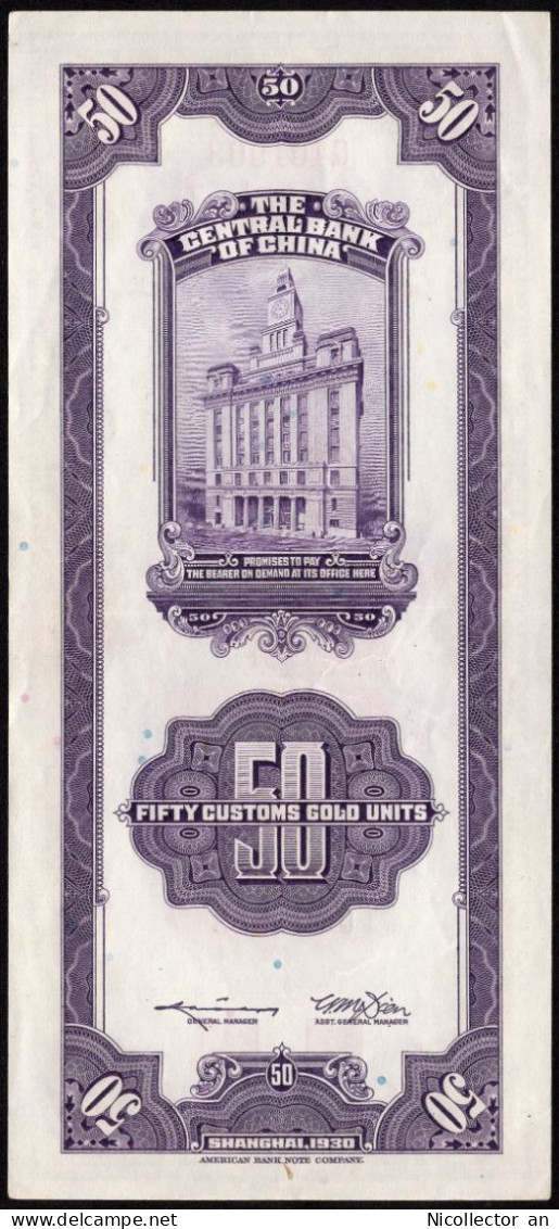 China 50 Yuan 1930 XF/AU  Banknote - Chine