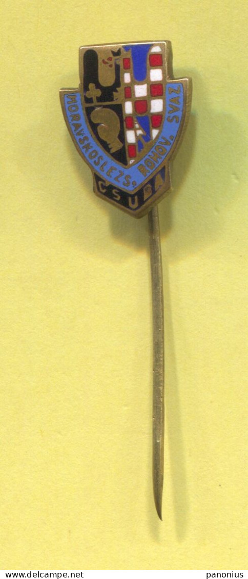 Boxing Box Boxen Pugilato - Moravian Silesian Union Czechoslovakia, Enamel Vintage Pin  Badge  Abzeichen - Boxeo