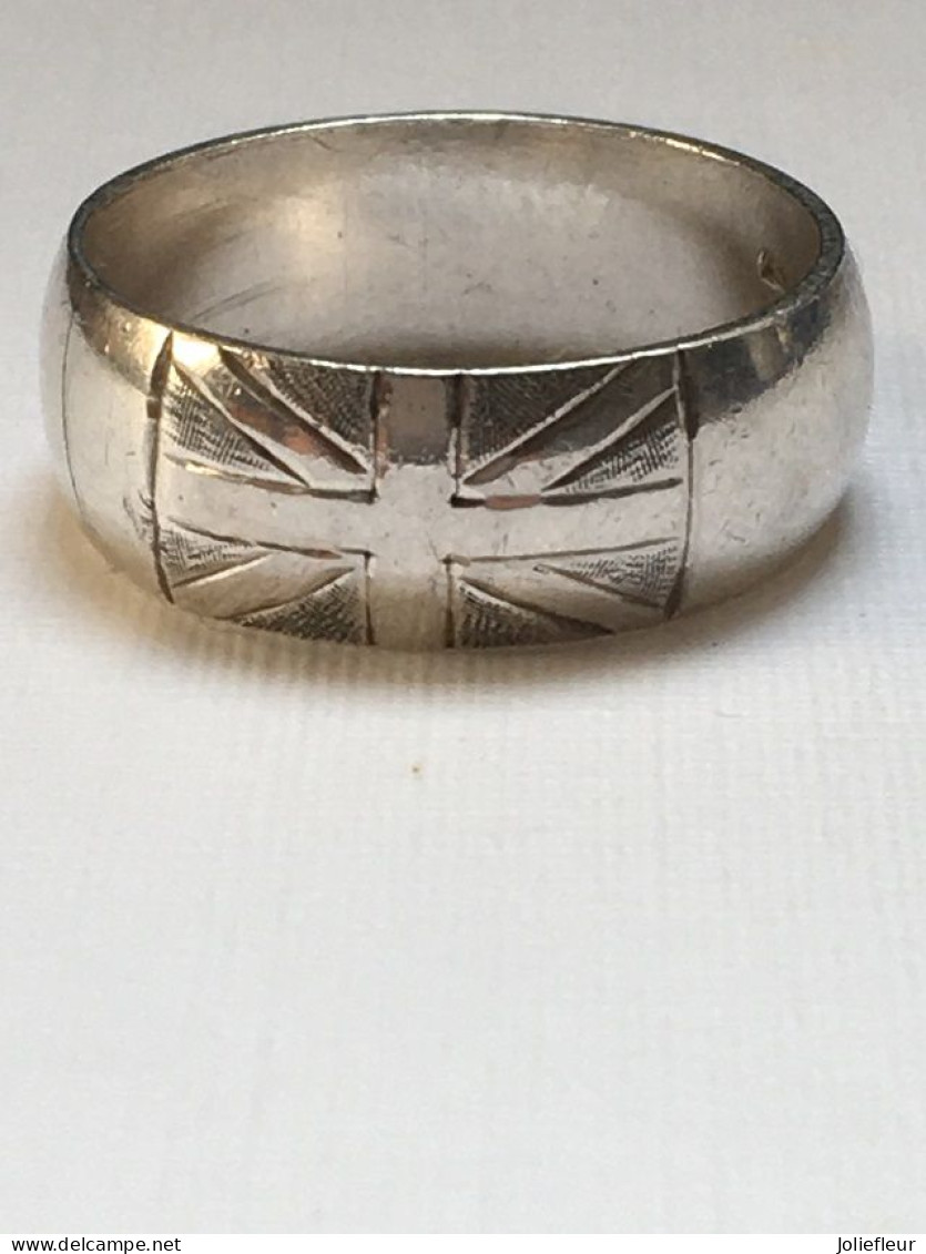 Anneau Ou Bague En Argent 925 Taille 55/56 "" Union Jack"" ROYAUME UNI - Ring