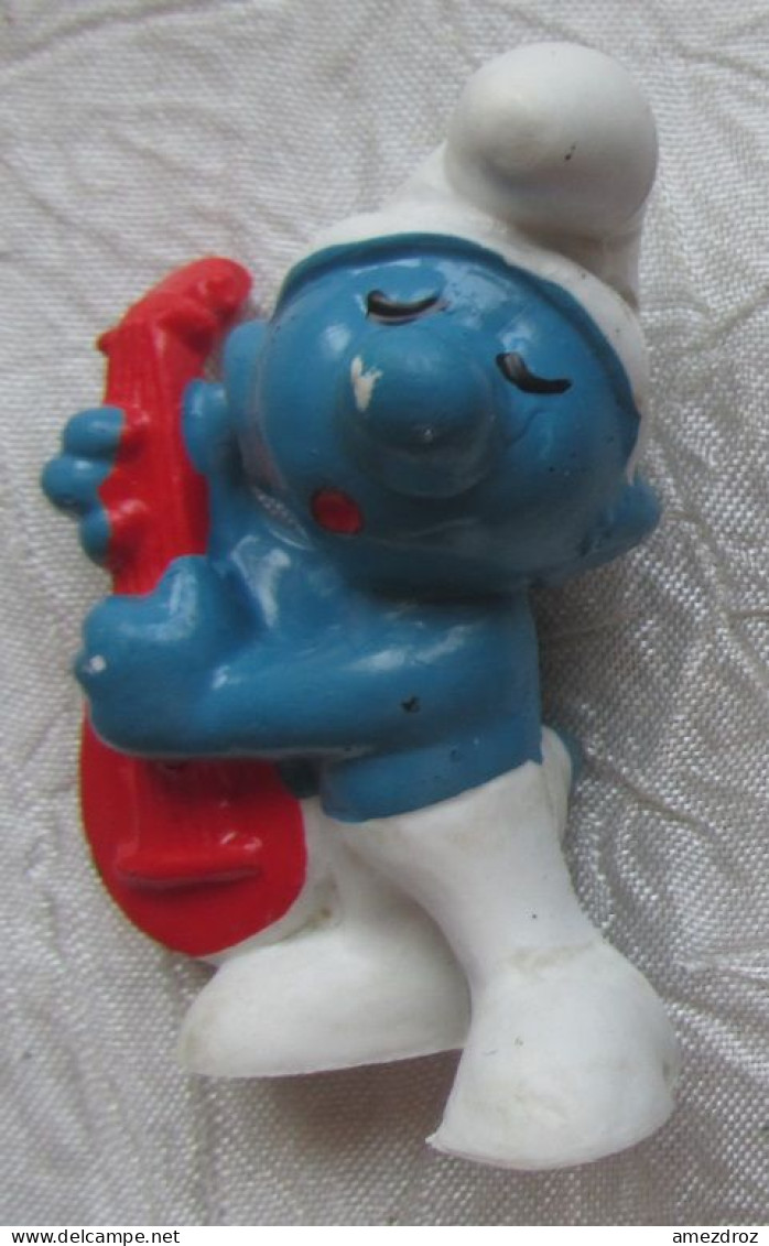 Schleich 1969 Portugal - Schtroumpf Musicien Avec Luth - Smurfs