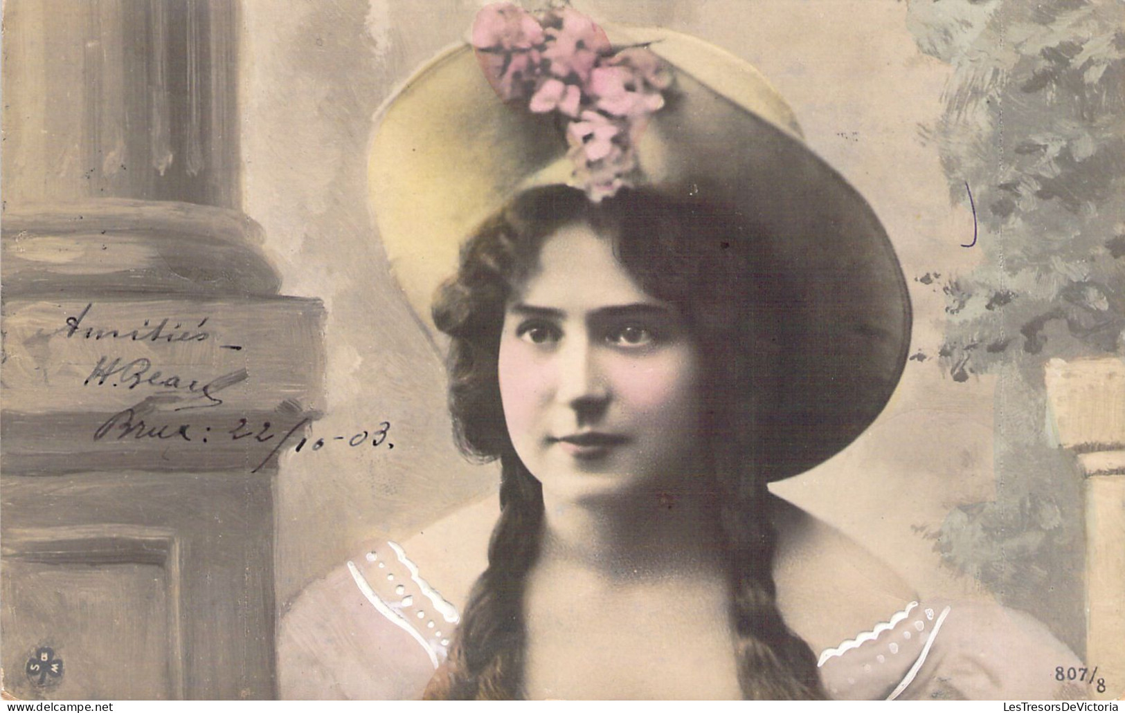 FANTAISIE - Femme Avec Des Tresses Et Un Chapeau - Carte Postale Ancienne - Vrouwen