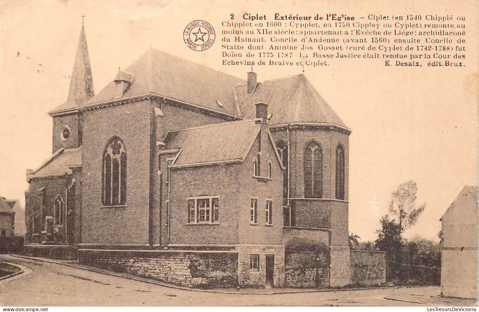 BELGIQUE - CIPLET - Extérieur De L'Eglise - E Desaix - Carte Postale Ancienne - Braives