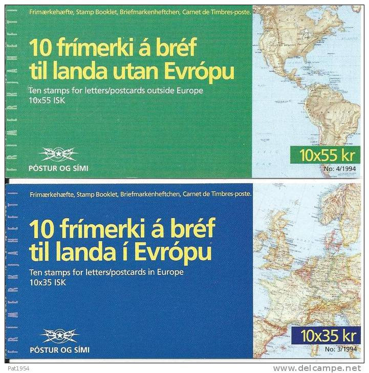 Carnets D'Islande  Europa 1994 N° C 753 Et C 754 - Carnets