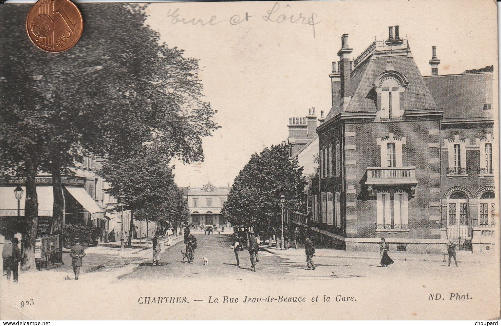 28 - Carte Postale Ancienne De   CHARTRES  La Rue Jean De Beauce Et La Gare ( Rien D'inscrit Sur La Carte ) - Chartres