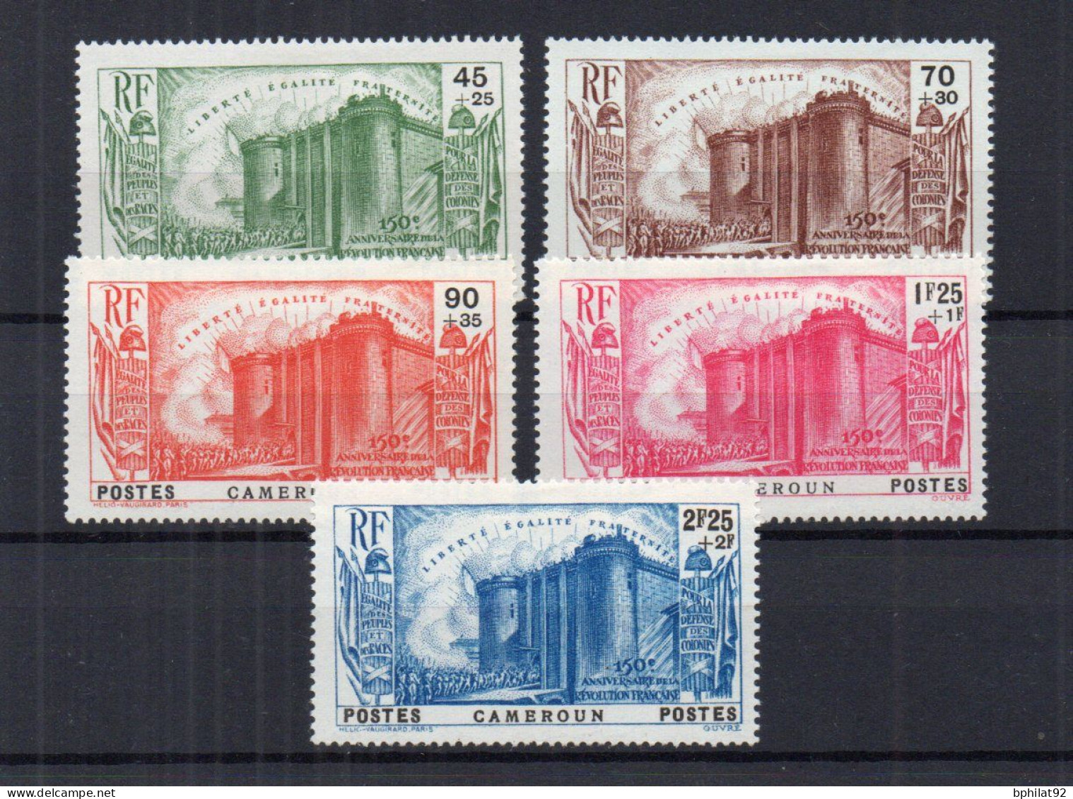 !!! CAMEROUN, SERIE BASTILLE N°192/195 NEUVE * - Ungebraucht