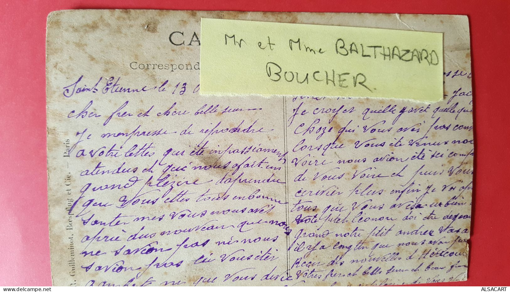 Carte Photo  D'une Boucherie , Départ St étienne , Mr Et Mme Balthazard Boucher? - Winkels