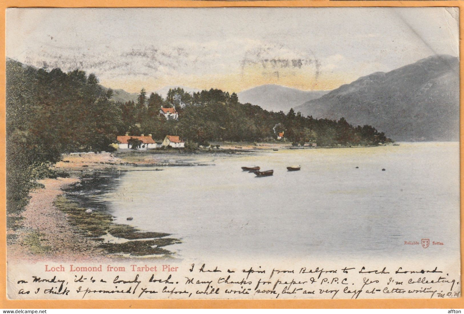 Loch Lomond UK 1906 Postcard - Dunbartonshire