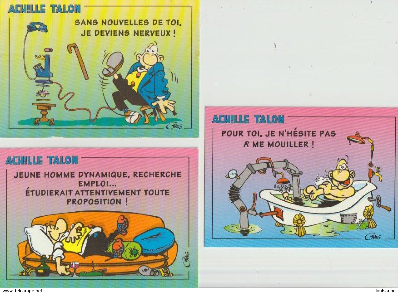 ACHILLE  TALON   -5  C P M  DIVERSES SIGNÉES  GREG   - ( 23 / 6  / 163   ) - Collections & Lots