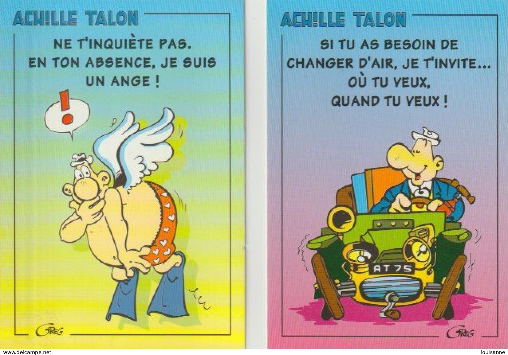 ACHILLE  TALON   -5  C P M  DIVERSES SIGNÉES  GREG   - ( 23 / 6  / 163   ) - Collections & Lots