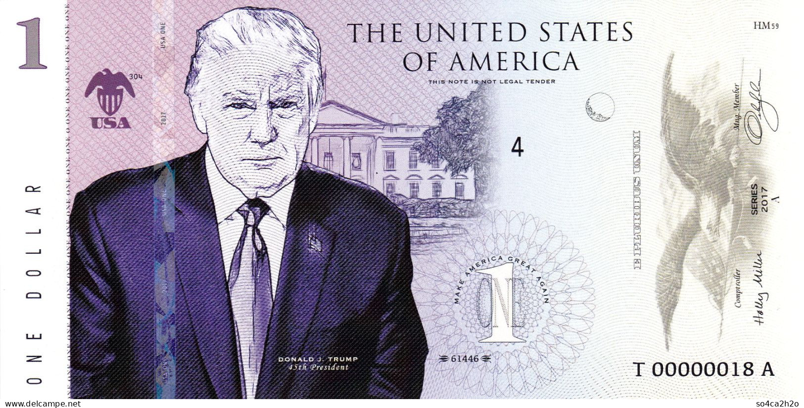 MUJAND The United States Of America 1 Dollar 2017 Polymer Série Limitée 500 Exemplaires - Fictifs & Spécimens