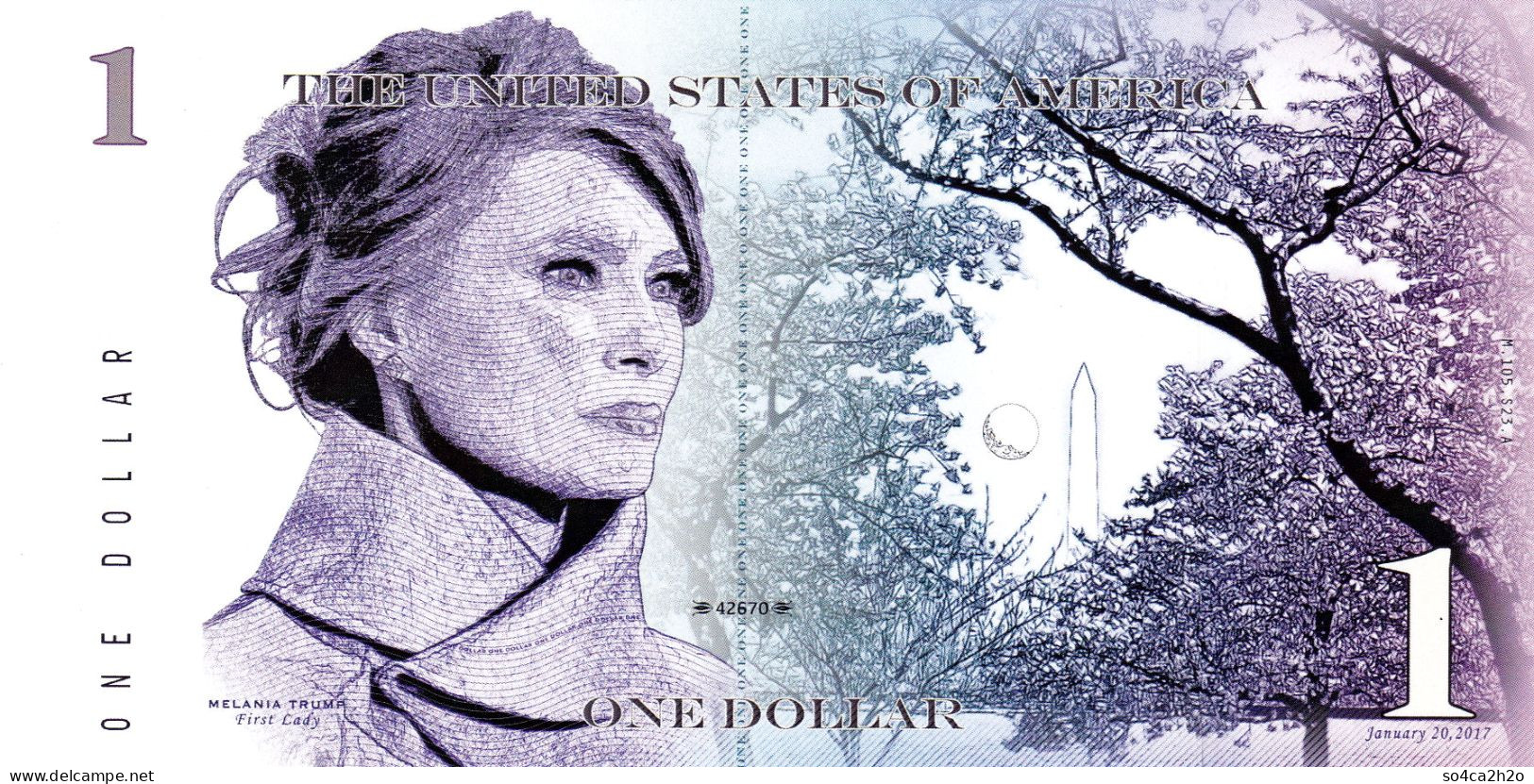 MUJAND The United States Of America 1 Dollar 2017 Polymer Série Limitée 500 Exemplaires - Fictifs & Spécimens