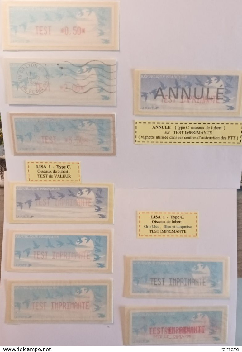 1990 Type C.  Test - Annule - Test Imprimante ( A Voir ) - 1990 Type « Oiseaux De Jubert »