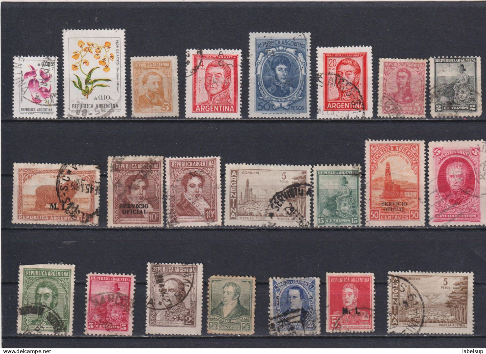 Lot De Vieux Timbres Oblitérés D'Argentine De  Années Diverses N° - Collections, Lots & Séries