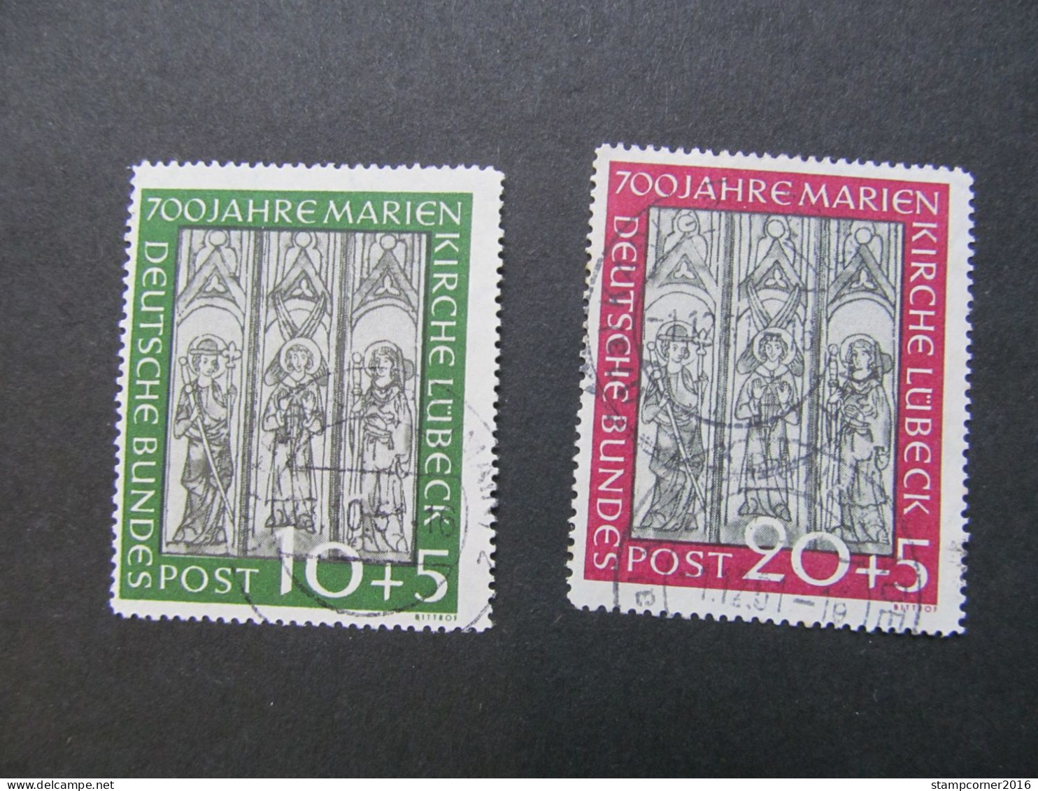 BRD Nr. 139-140, 1951, Marienkirche Lübeck, Gestempelt - Gebraucht