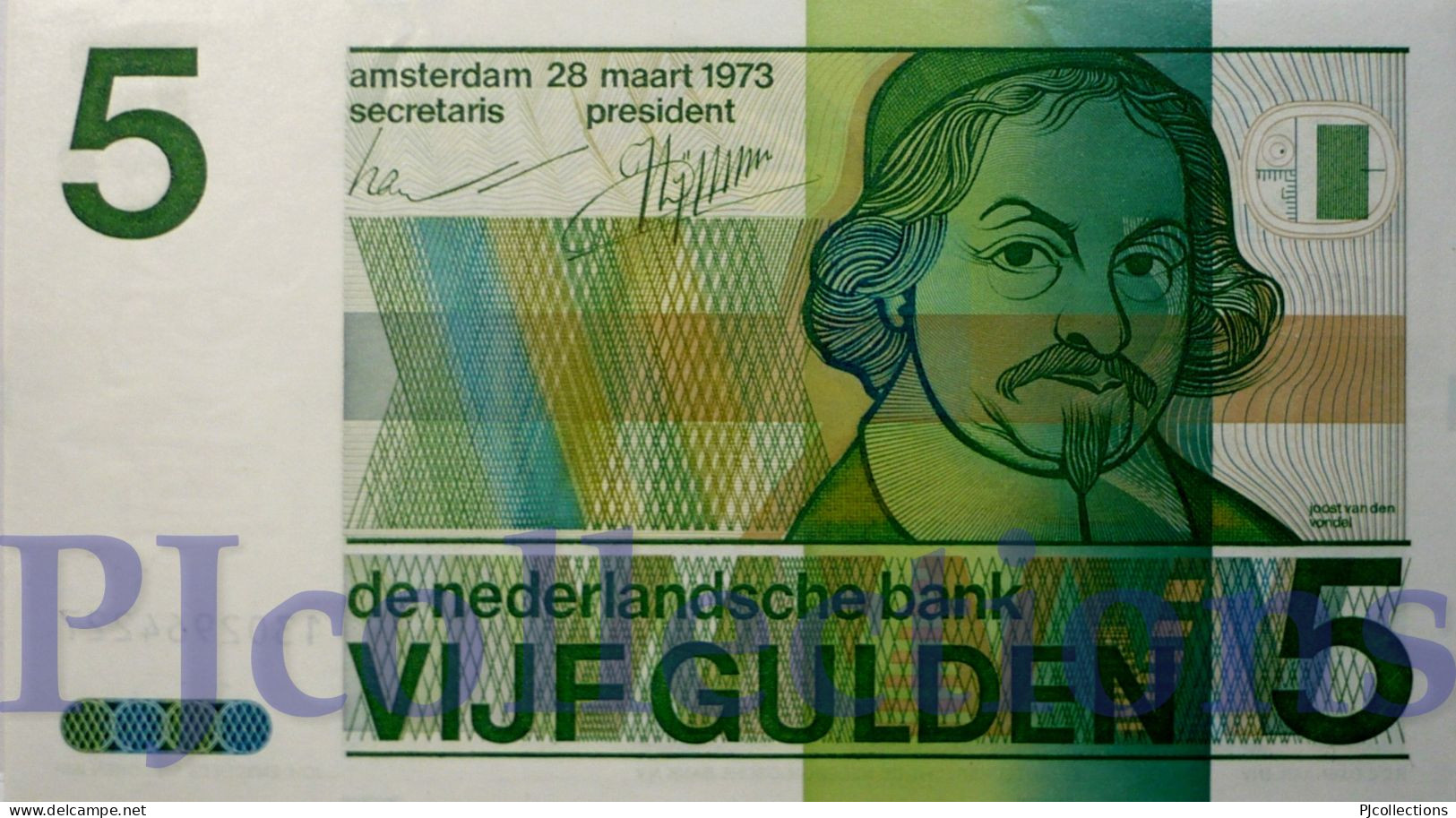 NETHERLANDS 5 GULDEN 1973 PICK 95a AUNC - 5 Gulden