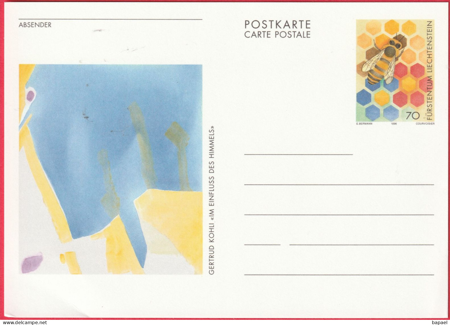 Entier Postal (CP) Du Liechtenstein (1996) - Im Einfluss Des Himmels (Sous L'Influence Du Ciel) De Gertrud Kohli - Postwaardestukken