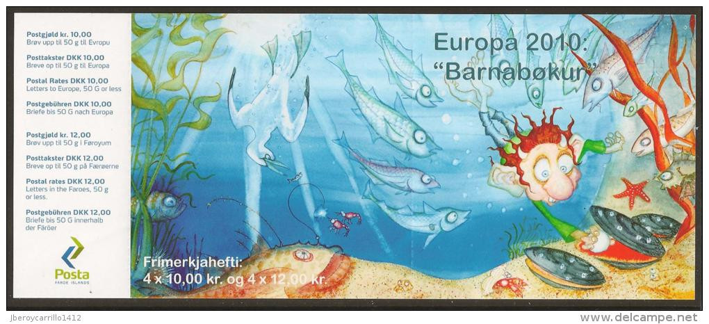 FEROE ISLANDS  - EUROPA 2010 -TEMA ANUAL " LIBROS INFANTILES".-  CARNET De 4 SERIES De 2 V. ADHESIVIVOS - 2010