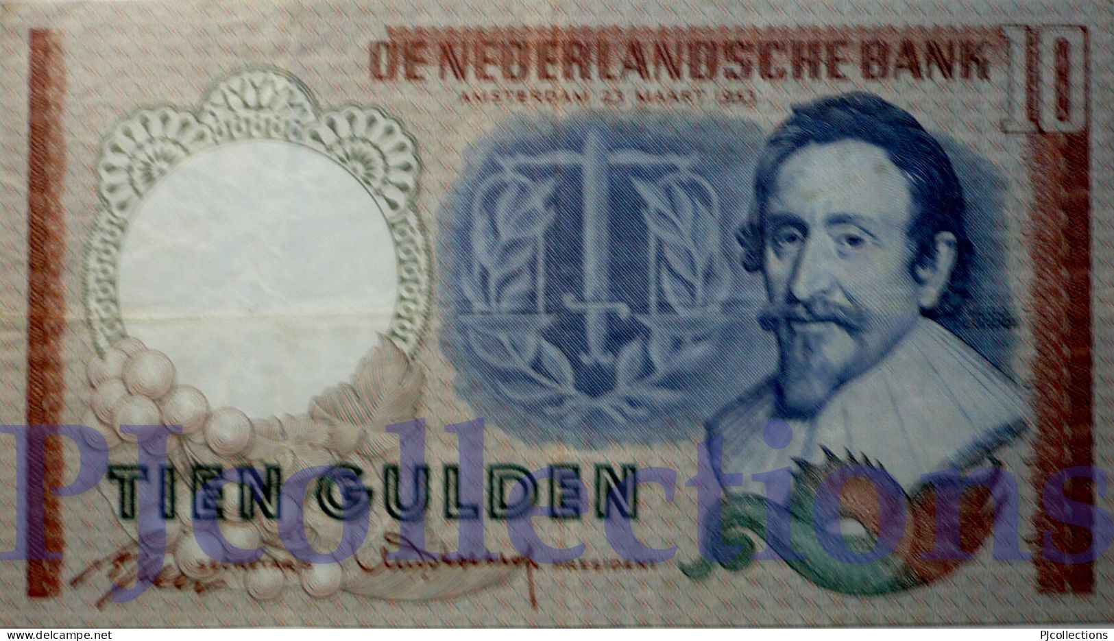 NETHERLAND 10 GULDEN 1953 PICK 85 VF - 10 Gulden