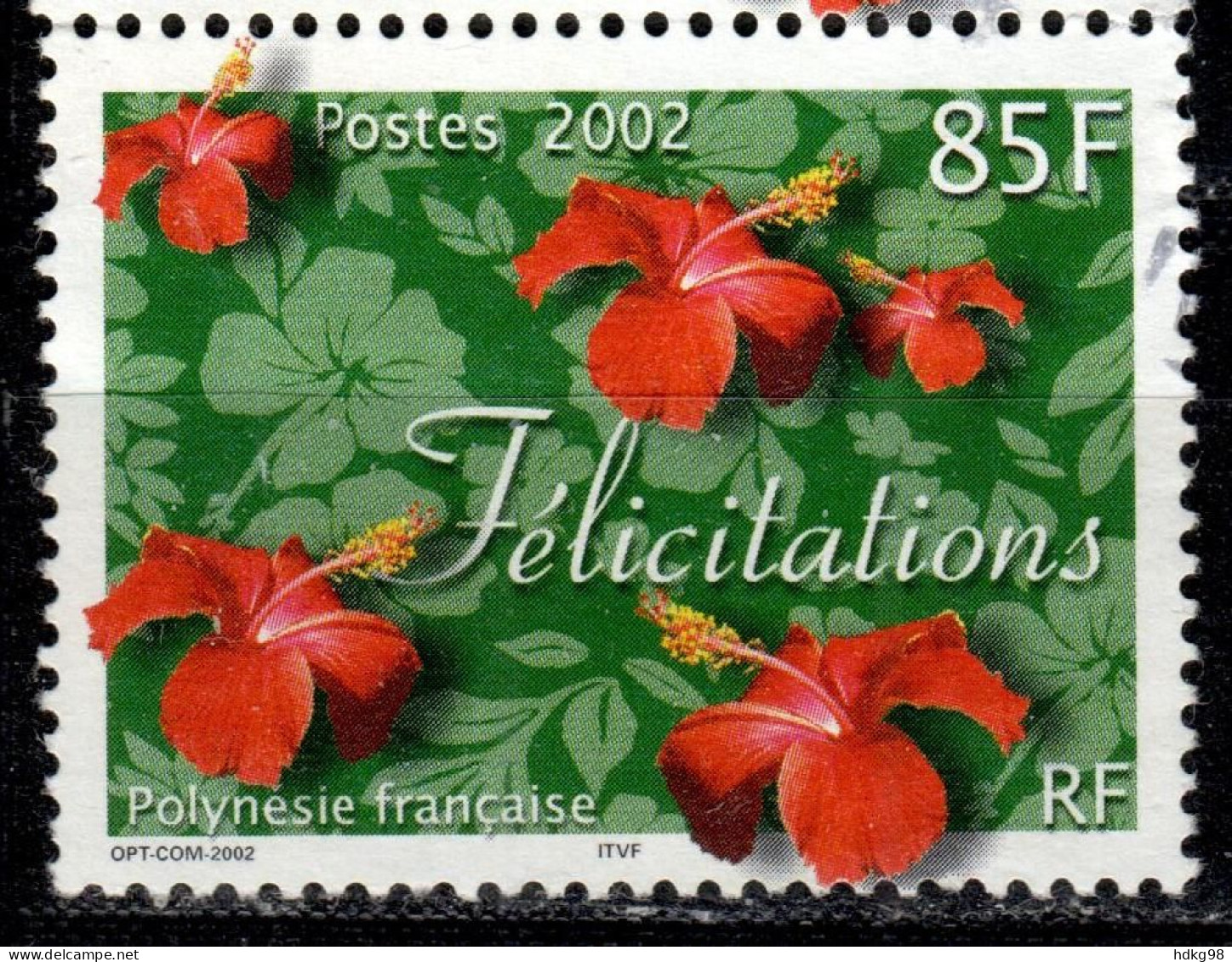 F P+ Polynesien 2002 Mi 859 Grußmarke - Used Stamps