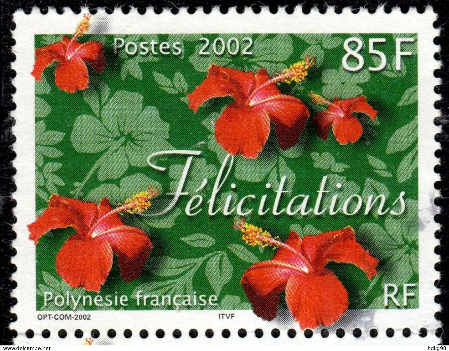 F P+ Polynesien 2002 Mi 859 Grußmarke - Used Stamps