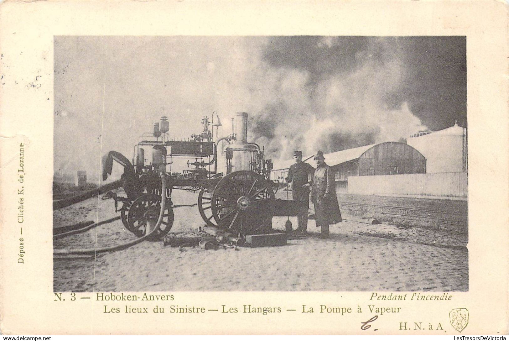 BELGIQUE - HOBOKEN ANVERS - Les Lieux Du Sinistre - Les Hangars - La Pompe à Vapeur - Carte Postale Ancienne - Antwerpen