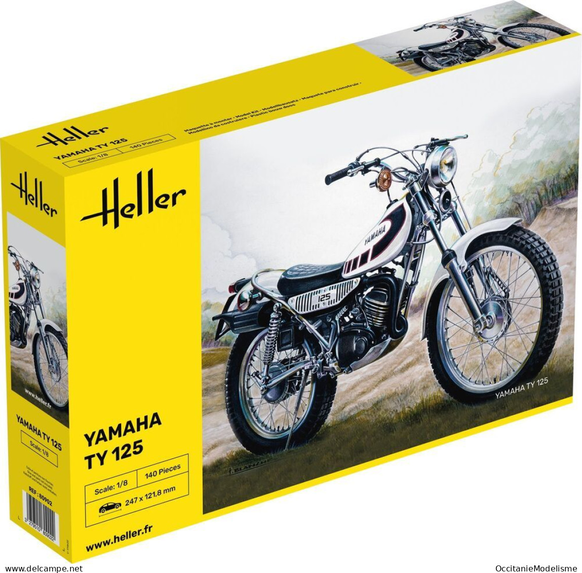 Heller - Moto YAMAHA TY 125 Maquette Kit Plastique Réf. 80902 NBO Neuf 1/8 - Motorcycles