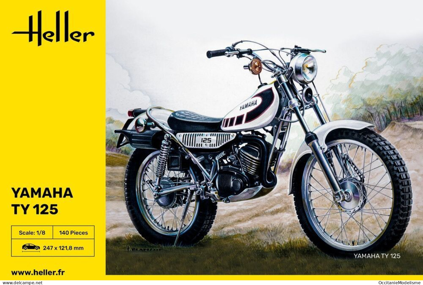 Heller - Moto YAMAHA TY 125 Maquette Kit Plastique Réf. 80902 NBO Neuf 1/8 - Motorfietsen