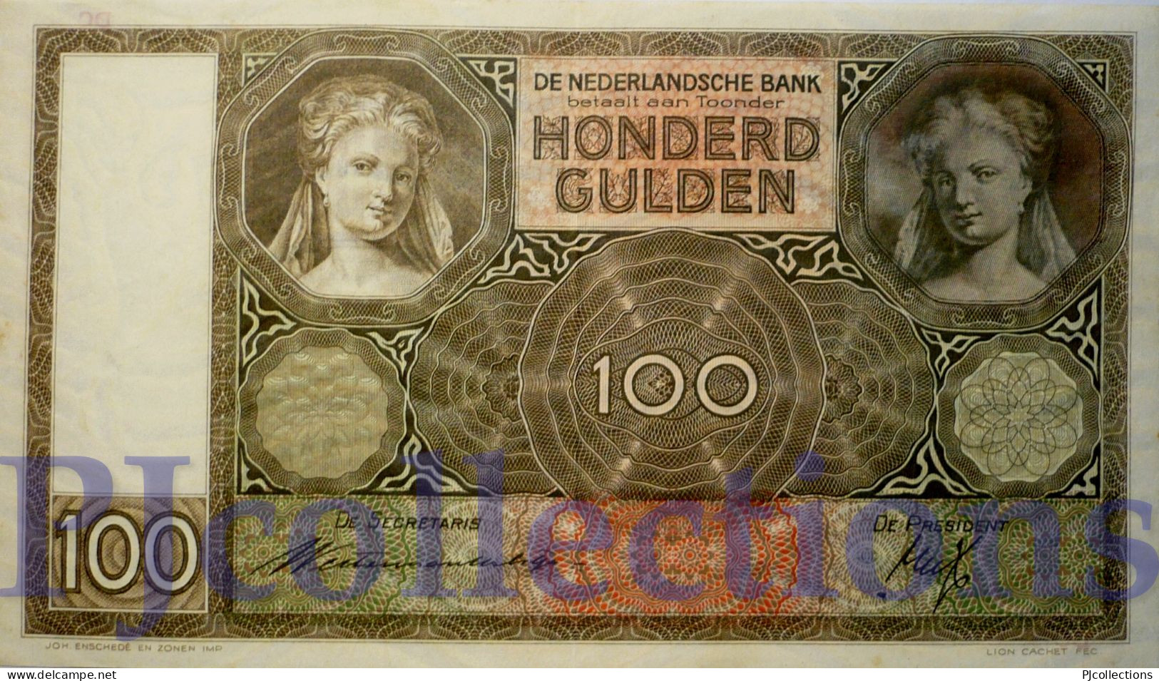 NETHERLAND 100 GULDEN 1940 PICK 51b XF+ - 100 Florín Holandés (gulden)